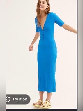 FP Beach Free People Lulu Henley midi dress